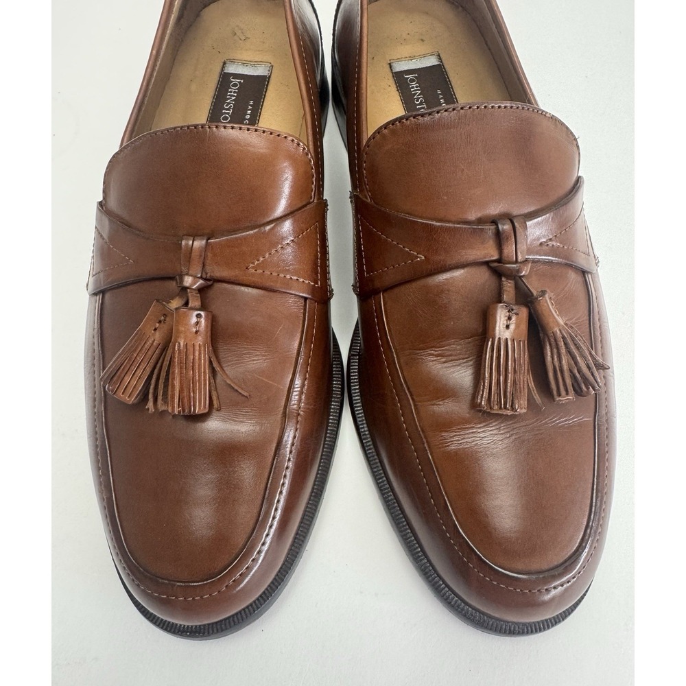 Johnston & Murphy Brown Tasseled Slip On Loafers Dress Casual Shoes 8.5 Medium